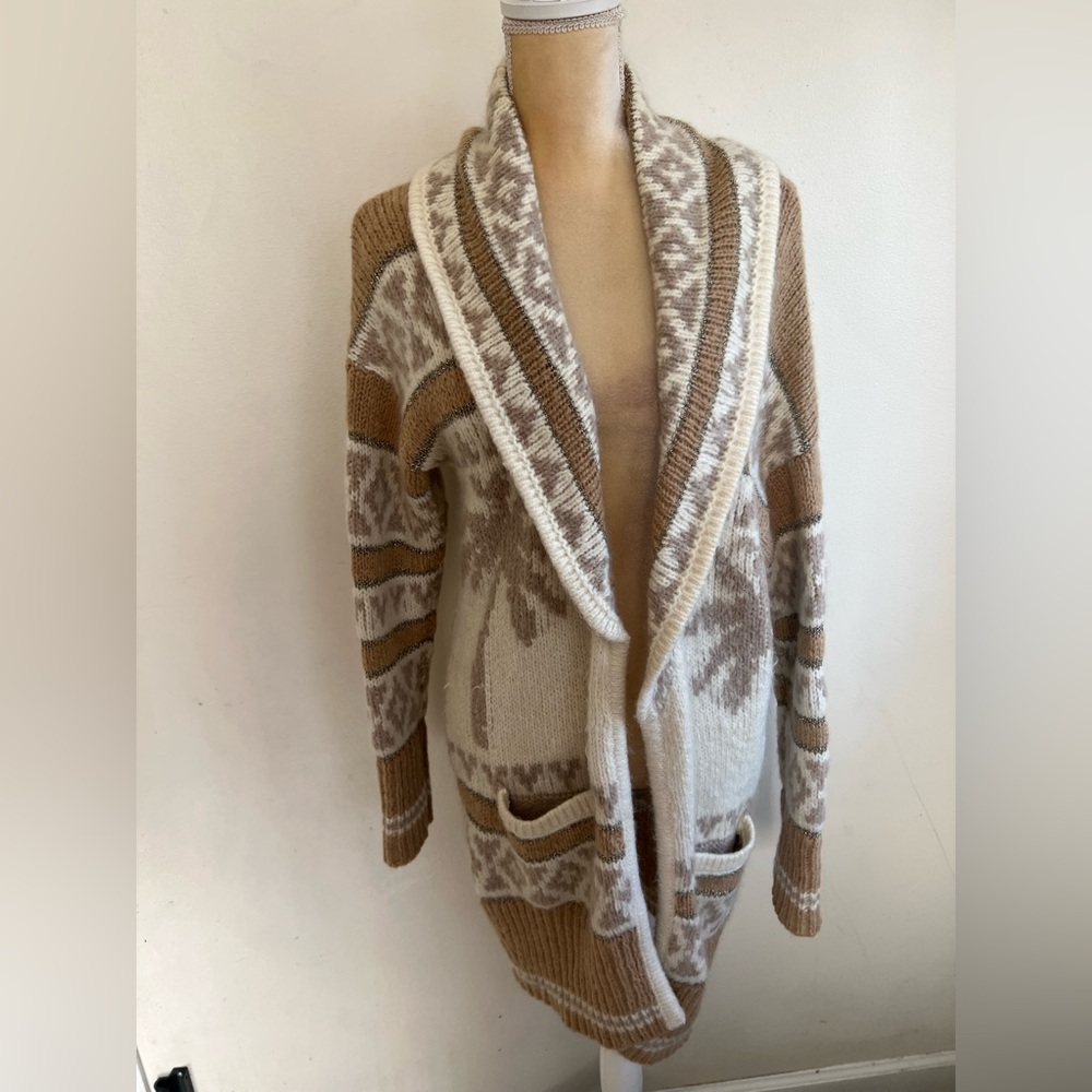 Juicy couture open cardigan angora mohair‎ blend apre ski sweater